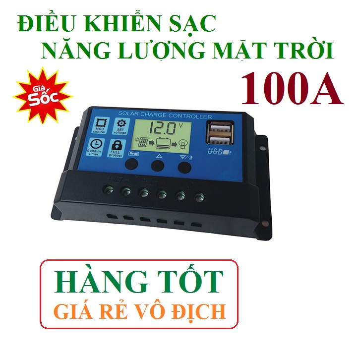 Điều khiển sạc năng lượng mặt trời 10A đến 100A