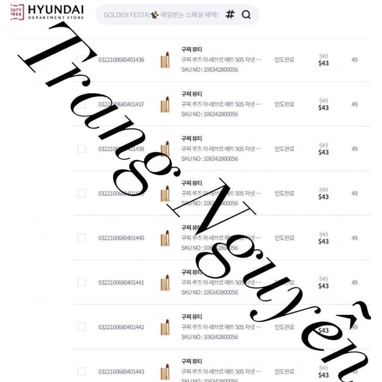 Trả order son gucci dòng matte màu 505