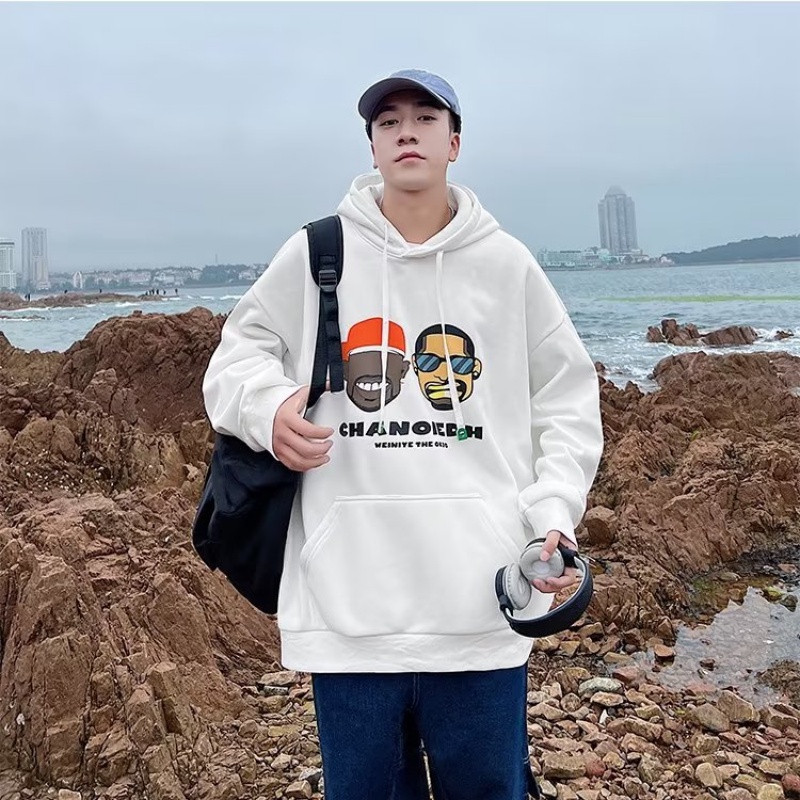 Áo hoodie Dáng Rộng In Chữ Phong Cách Hip Hop Nhật Bản Cá Tính Cho Nam