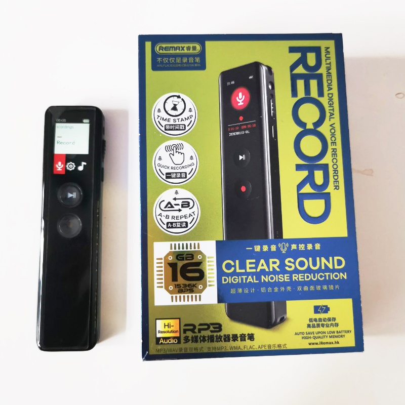 Máy Ghi Âm Remax RP3 Nhỏ Gọn Tích Hợp Bộ Nhớ 16Gb Thời Gian Dùng Lên 30h Hàng Chính Hãng.
