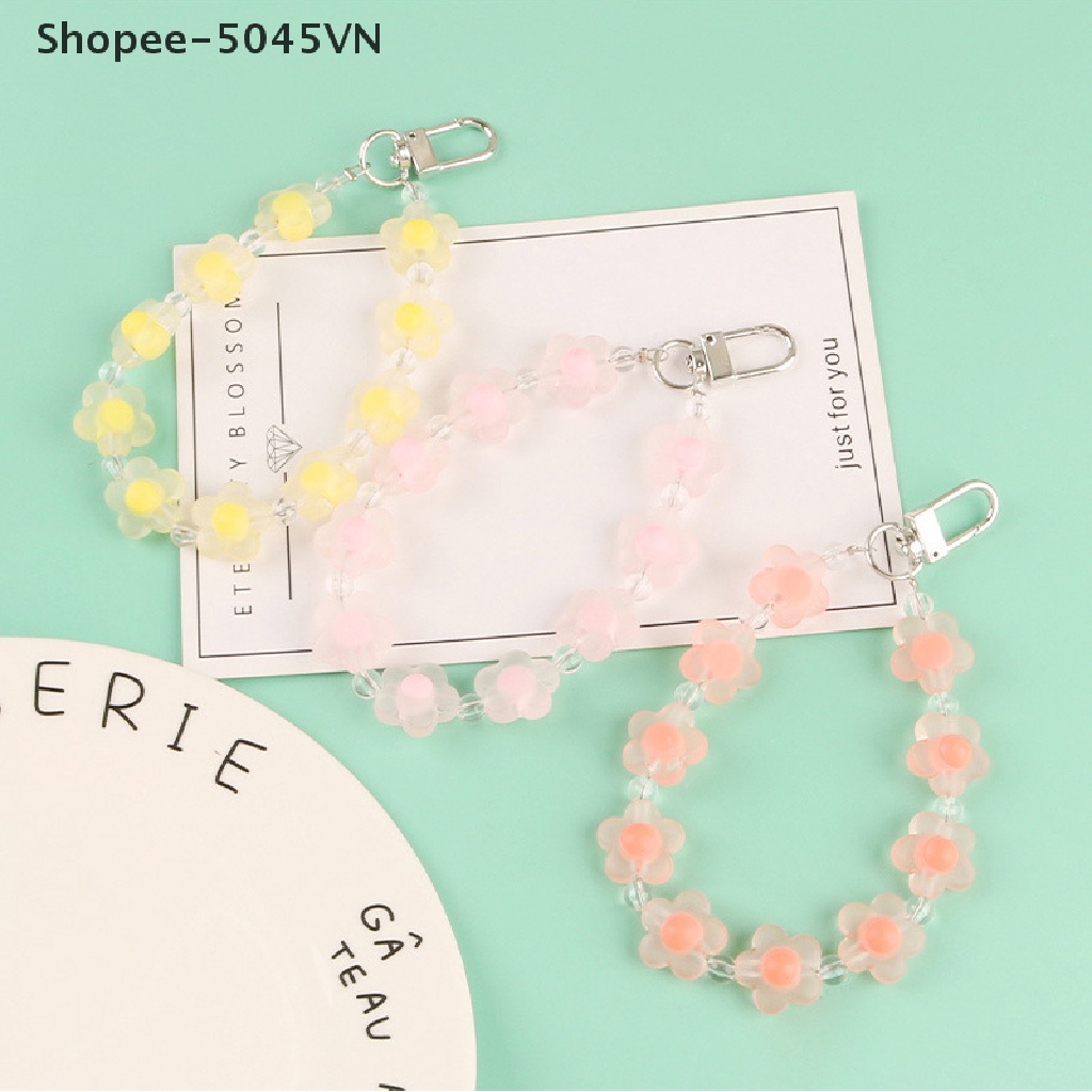 [Hàng Có Sẵn] Móc Khóa Xe Hơi Đính Hạt Màu Kẹo Hình Hoa Dễ Thương Dành Cho Bạn Nữ (H)