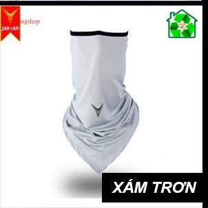 [Xám Trơn] Khăn đa năng Tam giác Jarvan chống bụi đi phượt - chống tia UV cho Biker cao cấp