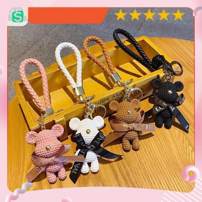 Móc khoá Bearbrick phiên bản móc khoá cực xinh, kèm chuông, 4 màu giá rẻ