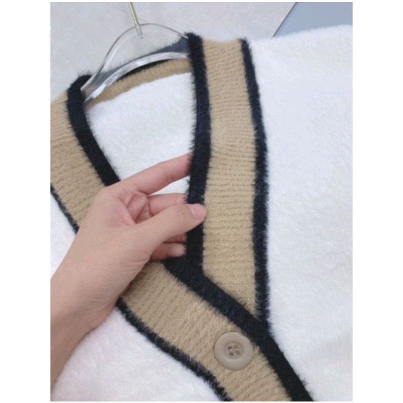 Áo cardigan len lông thỏ