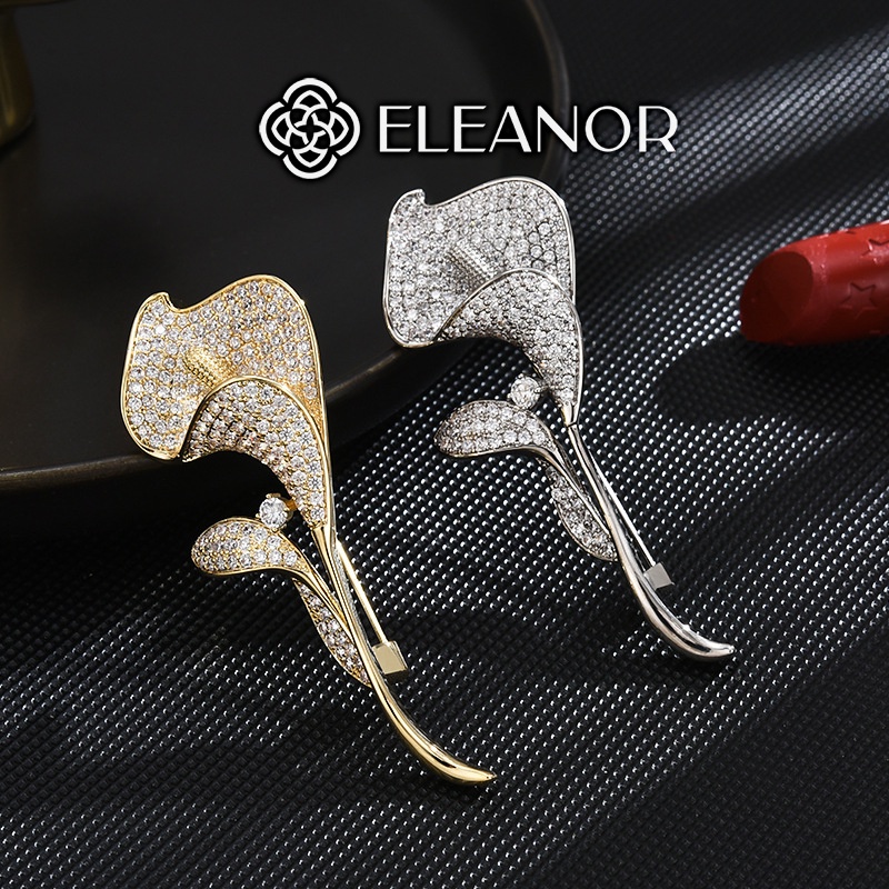 Ghim cài áo nam nữ Eleanor Accessories hình hoa đính đá phụ kiện trang sức thời trang 4884