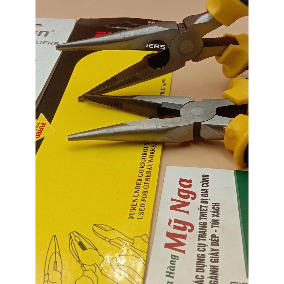 Kìm nhọn thẳng 8in FUREN cán vàng đen