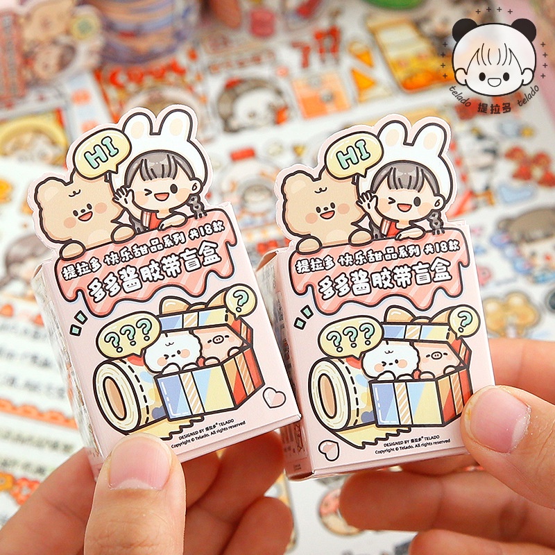 Idako  hộp sốt Dodo và hộp bịt mắt băng keo giấy nhân vật dễ thương happy pudding series DT034