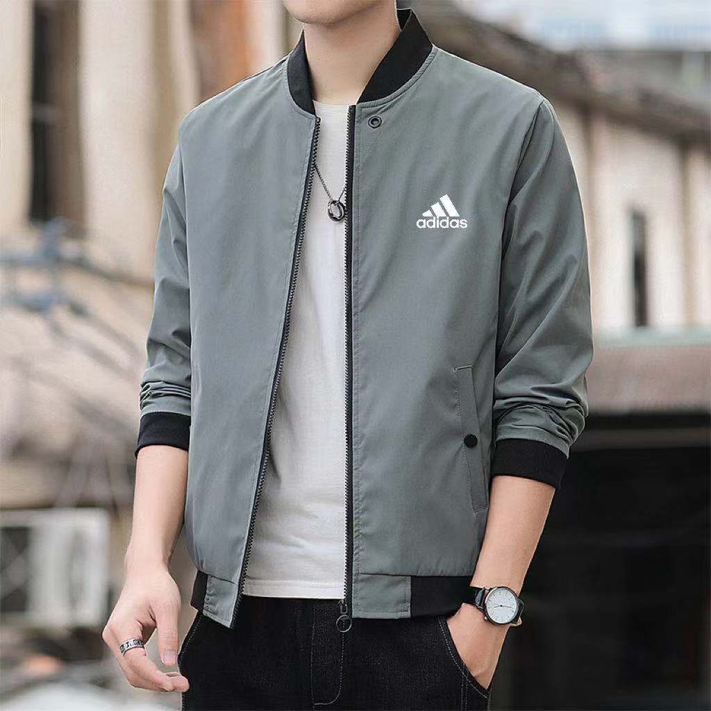 Áo Khoác Gió Adidas 100% Chính Hãng Phối Khóa Kéo Cá Tính Cho Nam