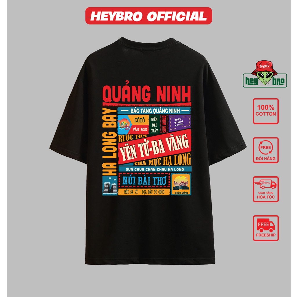 Áo thun unisex nam nữ tay lỡ form rộng Local Brand HEYBRO thế hệ genz QUẢNG NINH