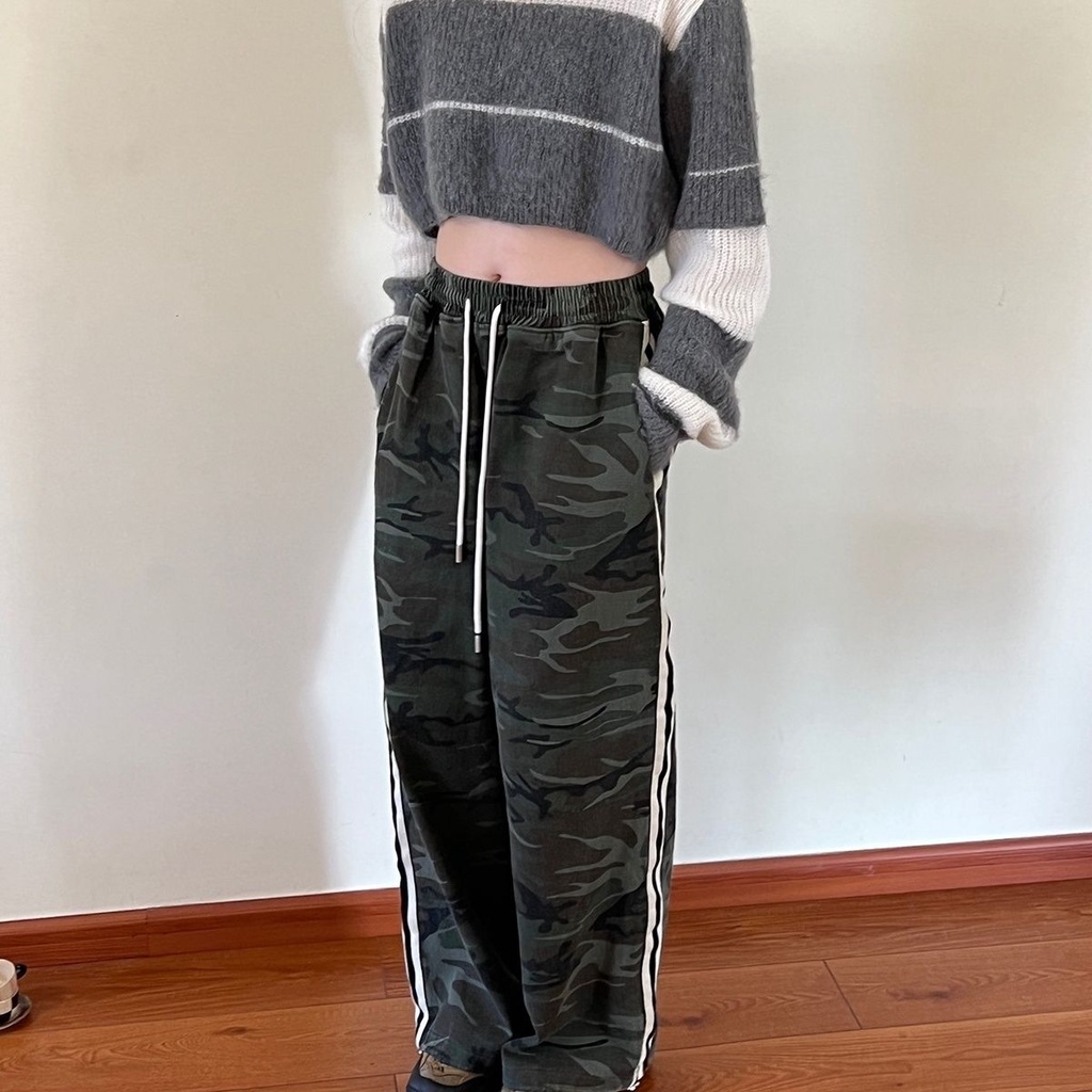 Áo Sweater Tay Dài Dáng Rộng Kẻ Sọc Màu Sắc Tương Phản Phong Cách Retro Hàn Quốc Cho Nữ