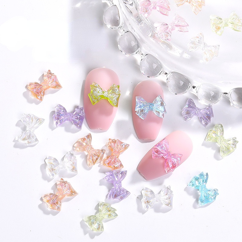 Phụ Kiện Trang Trí Móng Tay Trong Suốt Hình Bướm Màu Sắc Nổi Bật Thời Trang