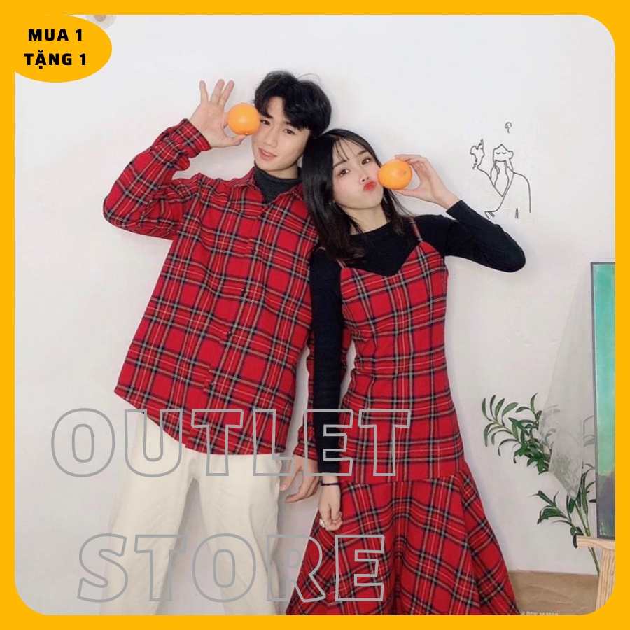 Áo đôi nam nữ đẹp : Set áo váy sơ mi Hàn Quốc COUPLE STORE dùng đi chụp hình cưới,đi chơi, đi du lịch