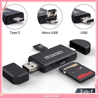 Đầu Đọc Thẻ Nhớ 3 Trong 1 Loại C Micro-Usb Otg Tf / Micro-Sd