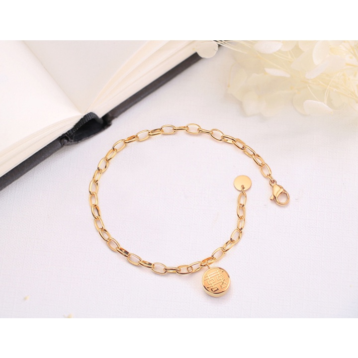 Lắc tay nữ cao cấp chữ Hỷ Phúc siêu đẹp, bền màu, đem lại may mắn cho người đeo