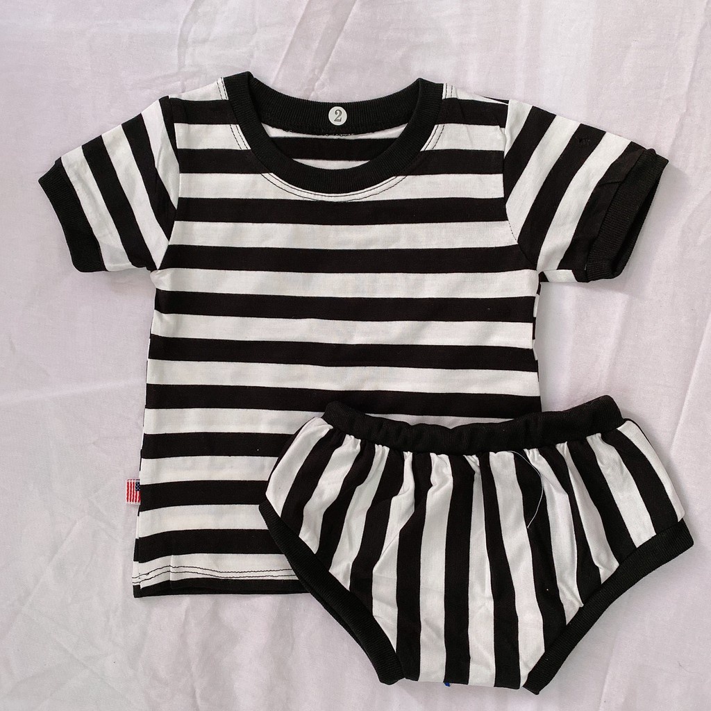 Bộ Chip Sọc Cho Bé Gái Bé Trai Minky Mom Chất Cotton Co Giãn Tốt Mềm Mịn, Bộ Mặc Nhà Cho Bé - CHIPSOC1