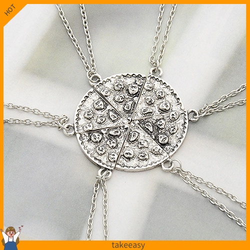 Set 6 Vòng cổ mặt hình miếng pizza sáng tạo thời trang cho cặp đôi