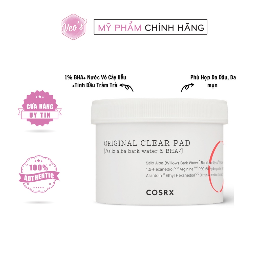 Bông Tẩy Da Chết Cosrx One-Step Original Clear Pad (70 miếng)