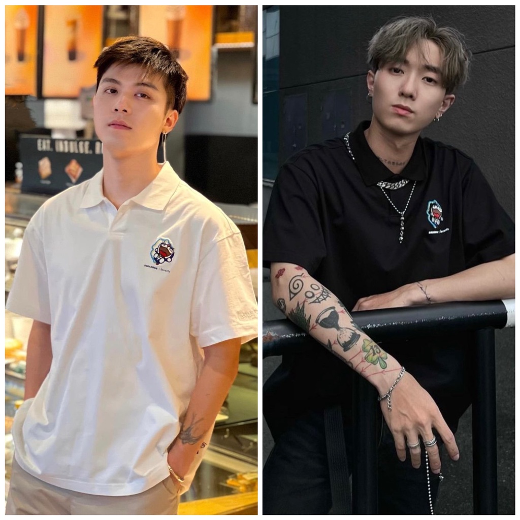 Áo polo Lì Vent x DORAEMON MINI CAT POLO chất thun cá sấu áo polo cotton cao cấp KUN SHOP UNISEX3
