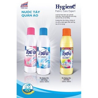 Nước tẩy quần áo trắng Hygiene xanh và hồng 600ml