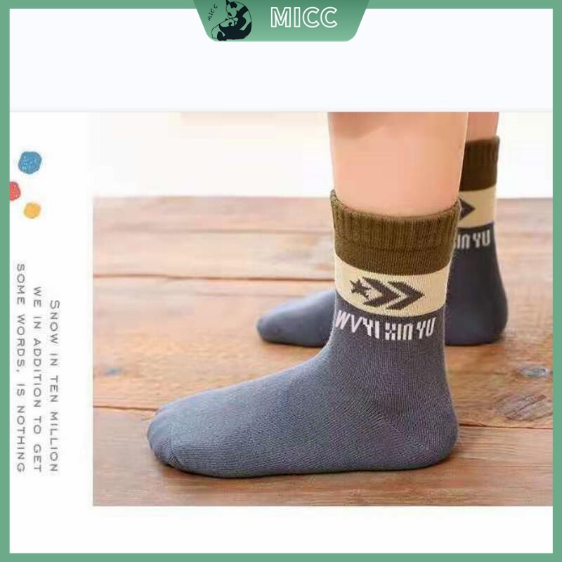 5 Đôi Vớ Bé Trai, Thích Hợp Cho Trẻ 0-13Y, Sọc Đơn Sắc Thoải Mái