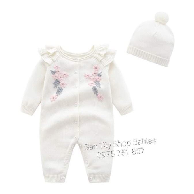 Body len hồng kèm mũ cho bé gái