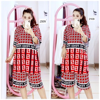 Bộ lửng nữ vải thun thoáng mát, 3d big size, hình shop chụp - snl2xl 2108