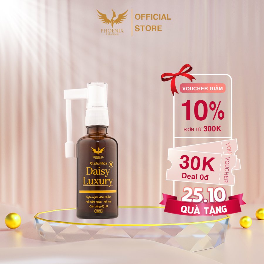 Dung dịch xịt vệ sinh phụ nữ Daisy Luxury Golden Phoenix Pharma- 50ml/lọ