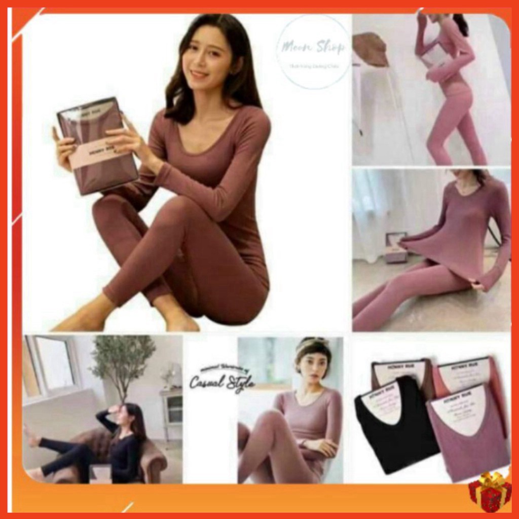 Bộ Giữ Nhiệt Nữ HENNY ROE Mềm Đẹp Ấm Áp.