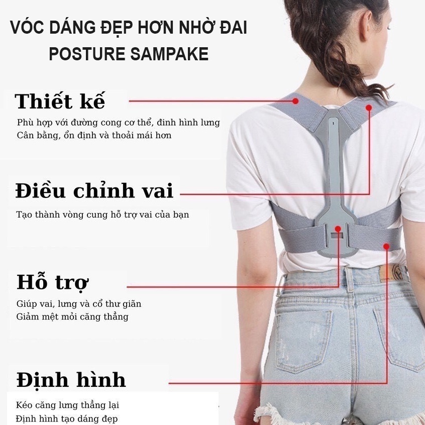 Đai Chống Gù Lưng Andego Nam Nữ Chính Hãng Cao Cấp, Đai Chống Lưng Gù Chỉnh Cột Sống Đủ Size Người Lớn Và Trẻ Em