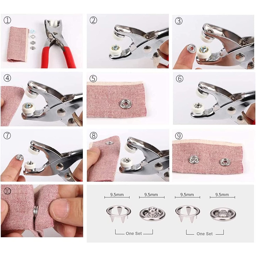 Set 50 / 100 Nút Áo 9.5mm Không Cánh Làm Đồ Thủ Công DIY