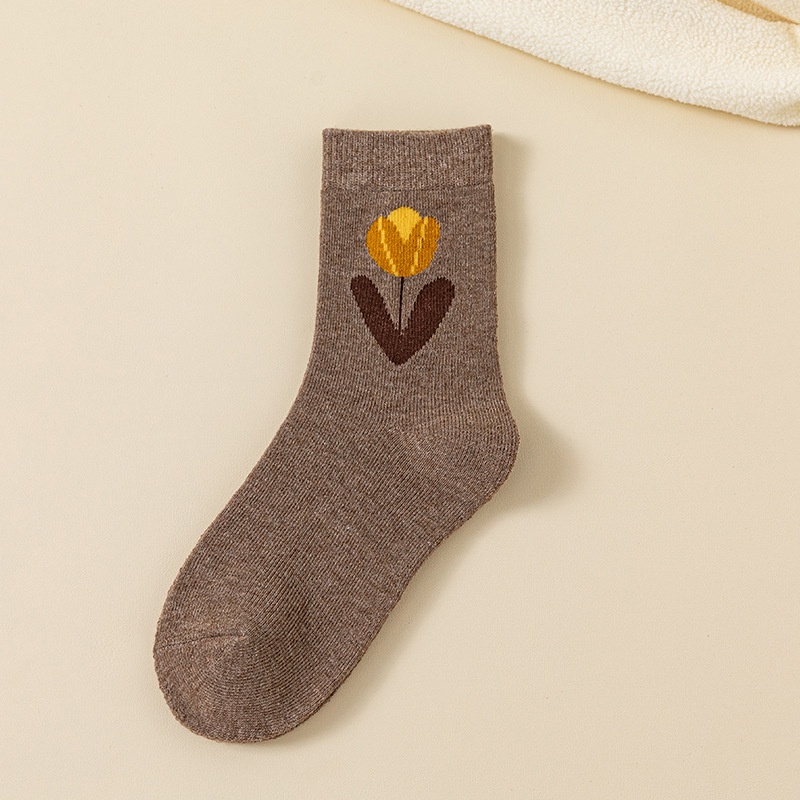 Vớ Cotton Lông Cừu Dày Dặn Giữ Ấm Mùa Thu Đông Phong Cách Nhật Bản Cho Nữ