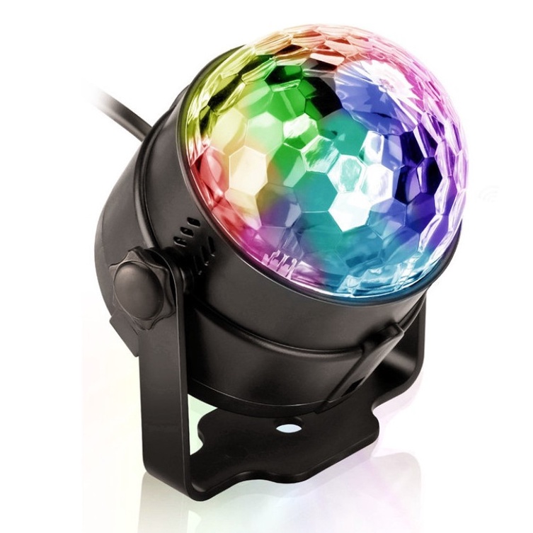 (KÈM REMOTE) Đèn Led 7 màu vũ trường cảm ứng nháy theo nhạc xoay tự động