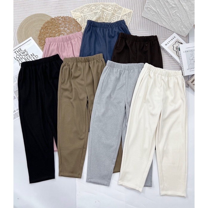 Quần tăm baggy nữ (chat chọn màu)