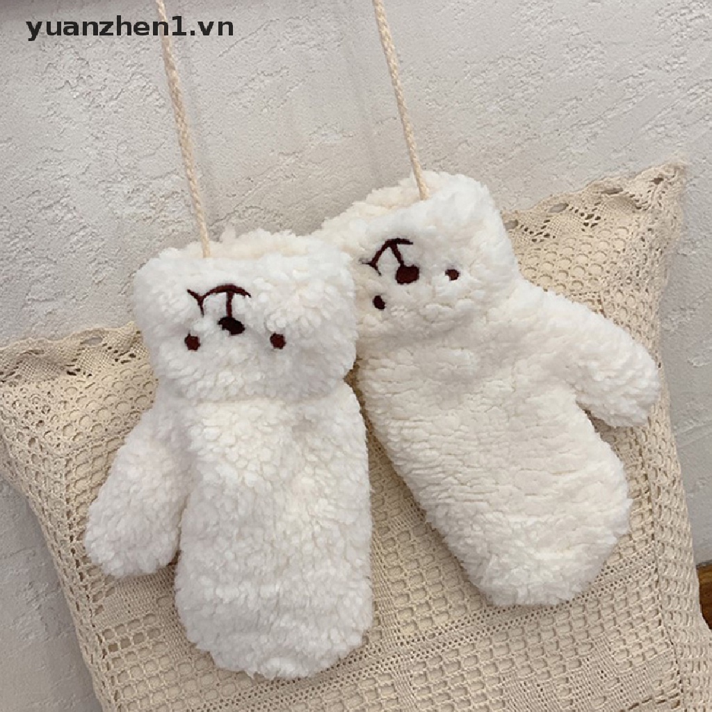 1 Đôi Găng Tay Hình Móng Vuốt Gấu Bông Mềm Mại Giữ Ấm Hóa Trang Giáng Sinh Cho Nữ