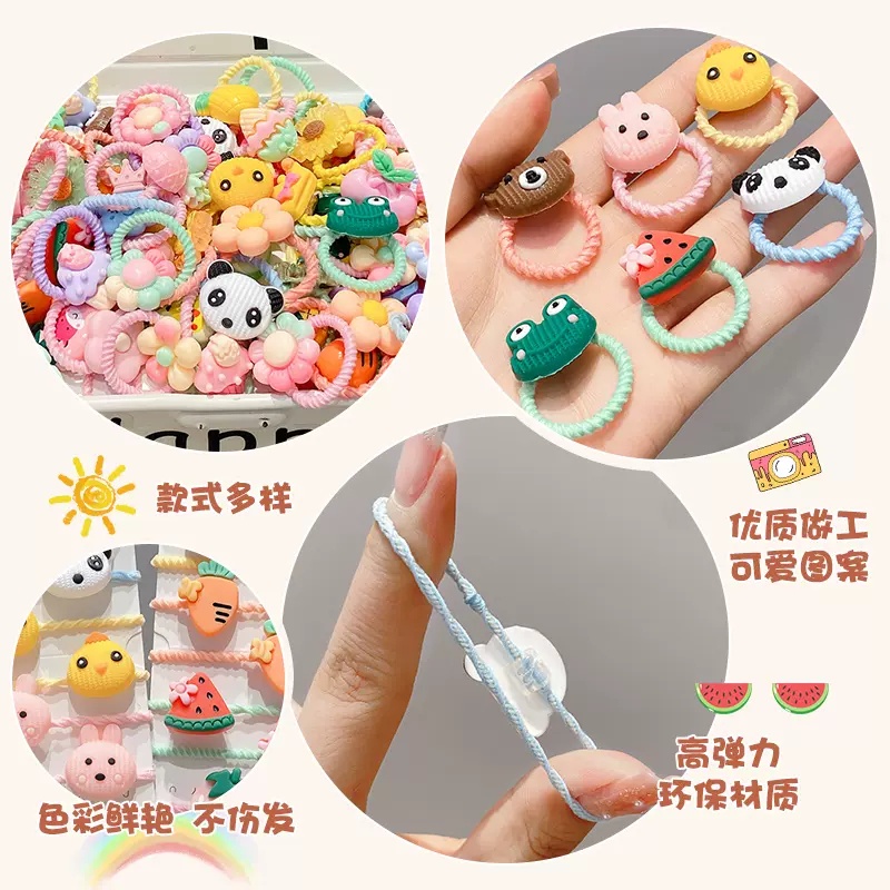 Bộ Dây Buộc Tóc Cao Su Phong Cách Hàn Quốc Dễ Thương Cho Bé Gái