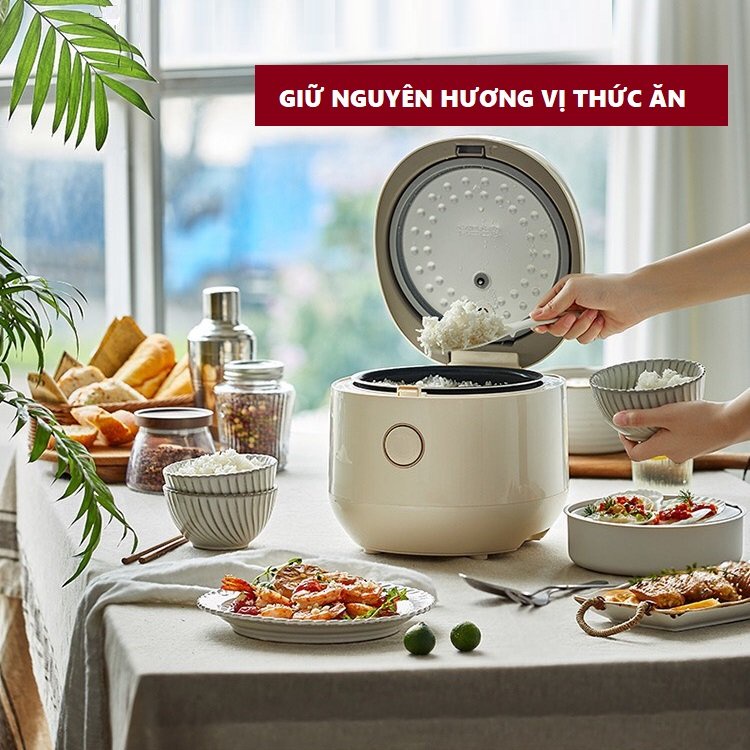 Nồi Cơm Thông Minh Bear, 6 Chức Năng Thông Minh, Dung Tích 2 Lít, Công Suất 600W- Bảo Hành Chính Hãng