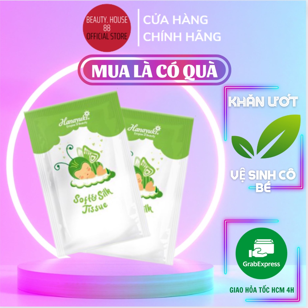 Khăn Ướt Vệ Sinh Phụ Khoa Hanayuki Lẻ 1 Chiếc (Che Tên)
