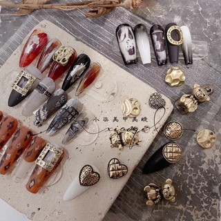 Set 10 charm gấu,charm tim đồng size to trang trí móng