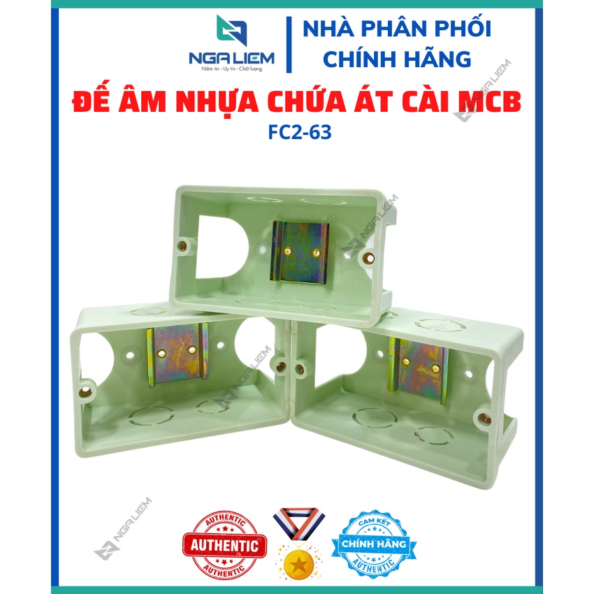 Đế Âm Nhựa Chứa Át Cài MCB loại rộng 106x65x55 SINO VANLOCK (FC2-63)