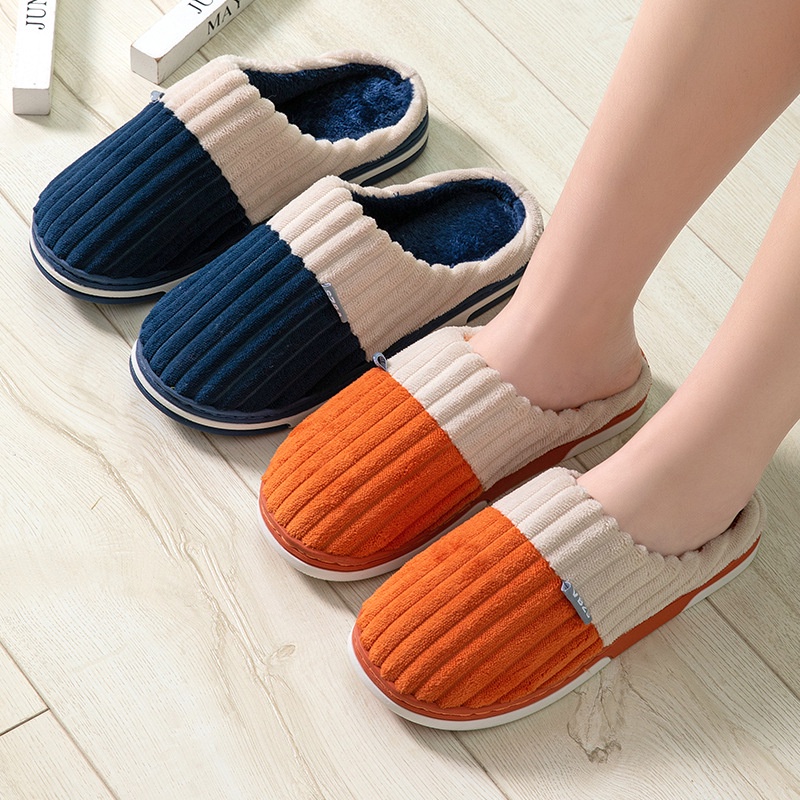 Dép Bông Đi Trong Nhà Bằng Cotton Hai Màu Cỡ Lớn Không Ồn Giữ Ấm Hai Màu Mới Cho Nữ FT6290