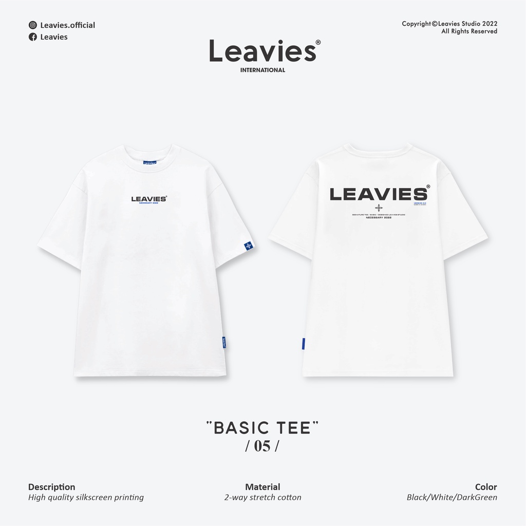 Áo thun local brand LEAVIES® Basic Tee 05 dark green - unisex form rộng