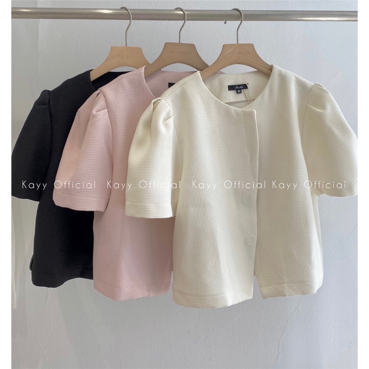 KAYY. Áo dạ tweed mỏng tay bồng - Atbm (ảnh thật) | BigBuy360 - bigbuy360.vn