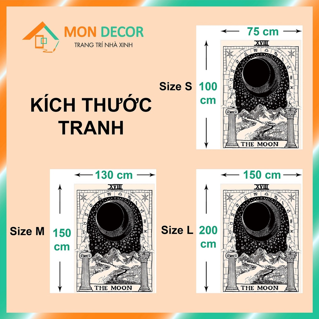 Tùy chọn Kích Thước Tranh vải Teo Tường decor