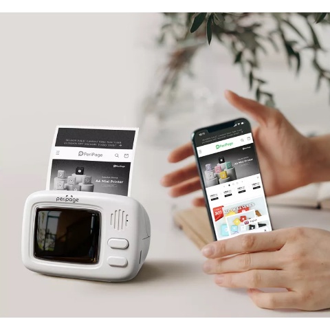 Máy in nhiệt, in tem nhãn, tài liệu Peripage A2 nhỏ gọn cầm tay - tặng kèm 5 cuộn đầy đủ kích thước