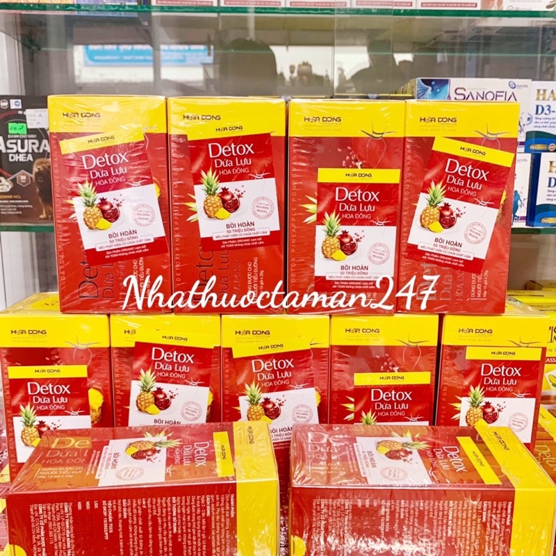 Detox Dứa Lựu Hoa Đông, Thạch Giảm Cân Detox Dứa Lựu Hoa Đông - Hộp 15 gói