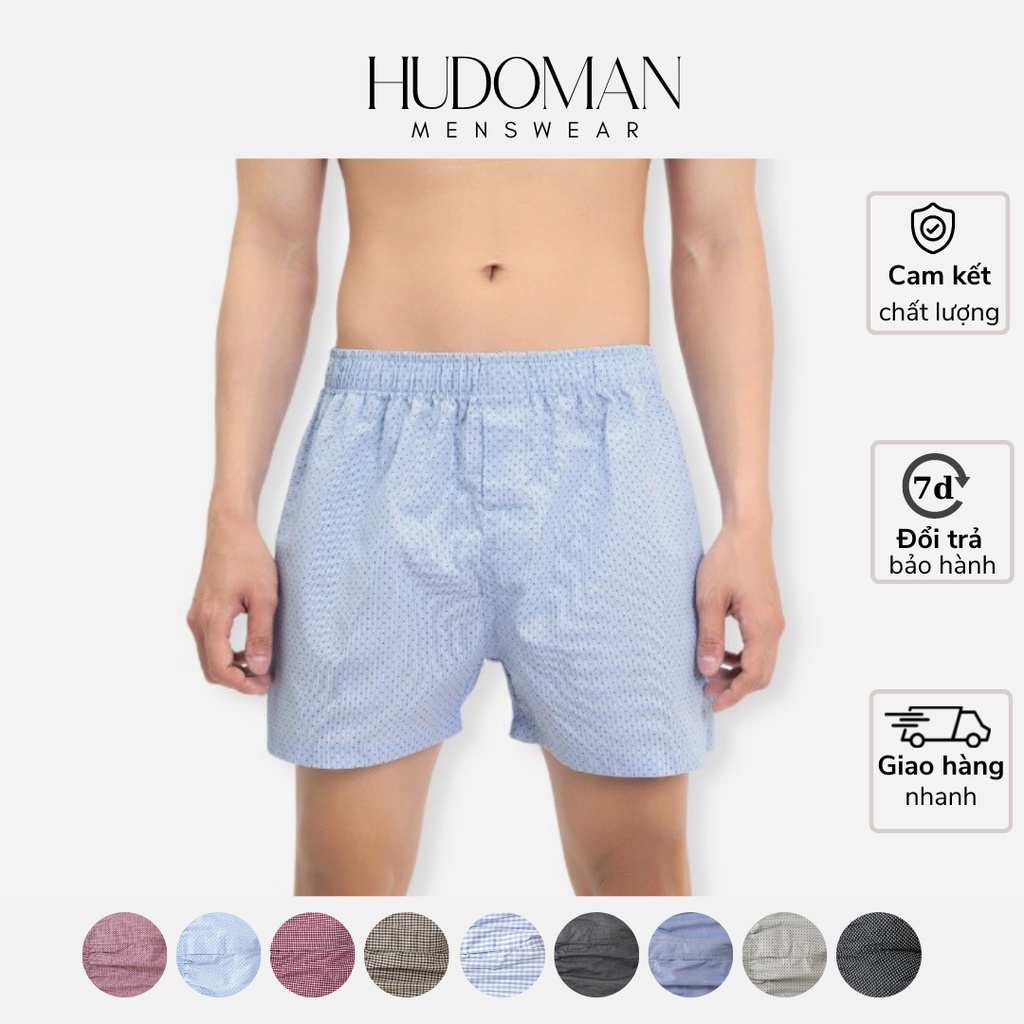 Quần đùi nam mặc nhà HUDOMAN chất cotton mềm mại, thoáng mát, mẫu ngẫu nhiên QMN – 00100