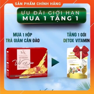 Trà giảm cân vị đào đông anh hộp 15 gói tặng viên rau củ chính hãng