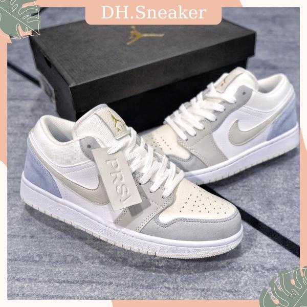Giày 𝐒𝐧𝐞𝐚𝐤𝐞𝐫 Jordan 1 Low Paris,Giày JD Xám Xanh Cổ Thấp