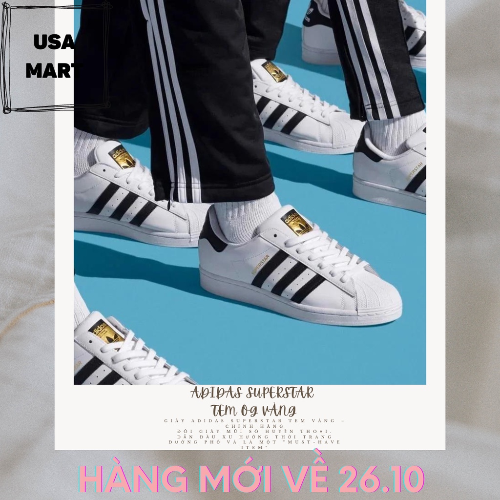 Giày Super Star Chính Hãng Adidas Superstar OG Tem Vàng COD MEN ( ƯU ĐÃI GIẢM GIÁ )