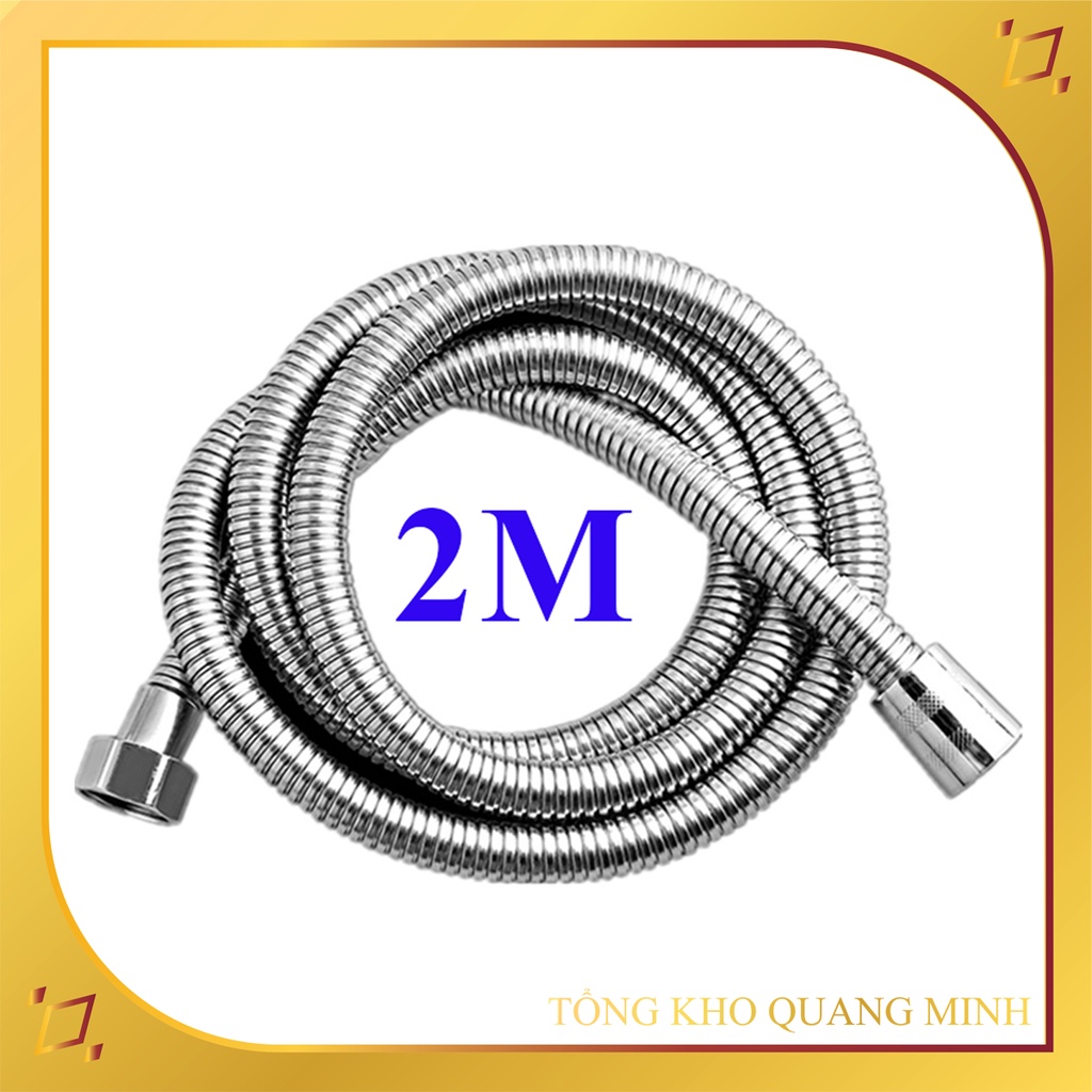 Dây sen, dây cấp nước inox dài 200cm, ren phi 21 tiêu chuẩn, phù hợp với hầu hết vòi hoa sen - QM.DS003